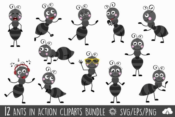Ants in Action Vector Clipart Bundle: A Versatile Resource for Creative Projects