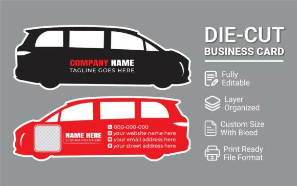 Elegant Die-Cut Business Card Design: A Unique Way to Make an Impression