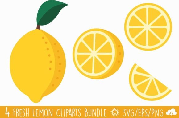 Fresh Lemon Clipart Bundle: A Versatile Digital Resource for Creativity