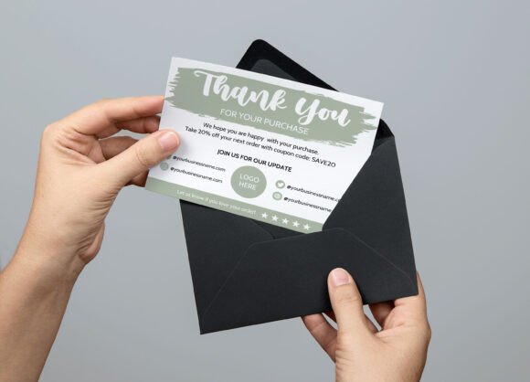 Gray Business Thank You Card Template
