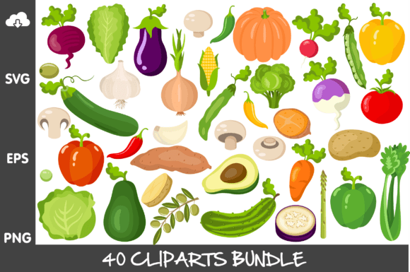 Healthy Vegetables Vector Clipart Pack