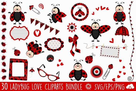 Ladybug Love Scrapbooking Clipart Bundle
