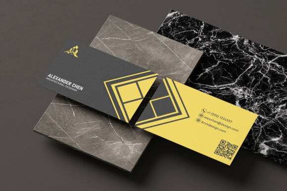 Modern Black Yellow Business Card: A Bold Statement for Modern Professionals