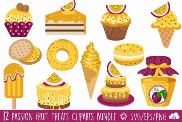 PASSION FRUIT TREATS CLIPART BUNDLE