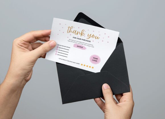 RoseGold Business Thank You Card