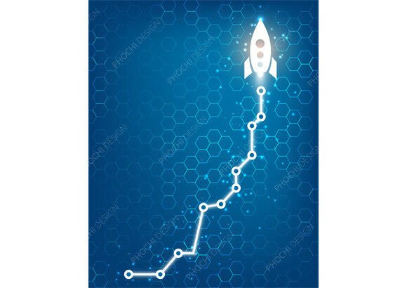 White Rocket Ship Rising Line Graph: A Symbol of Growth and Innovation